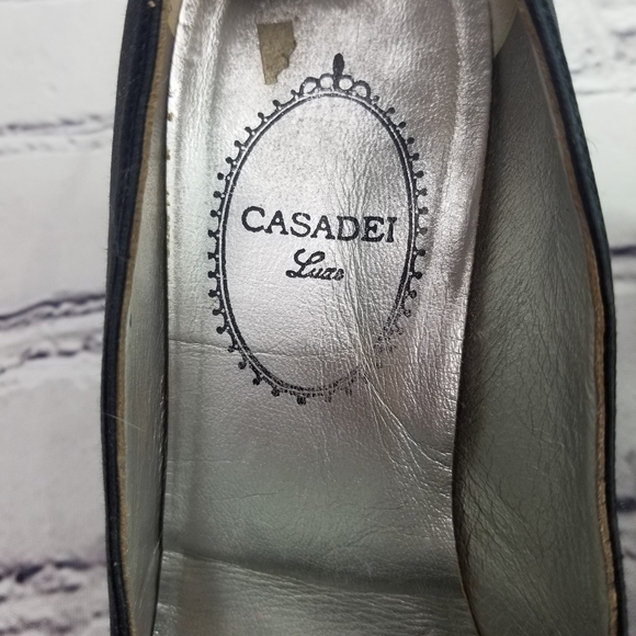 Vtg 90s Casadsi black satin jeweled pumps heels - Picture 13 of 13
